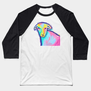 Bright abstract sheep painting mixed media Baseball T-Shirt